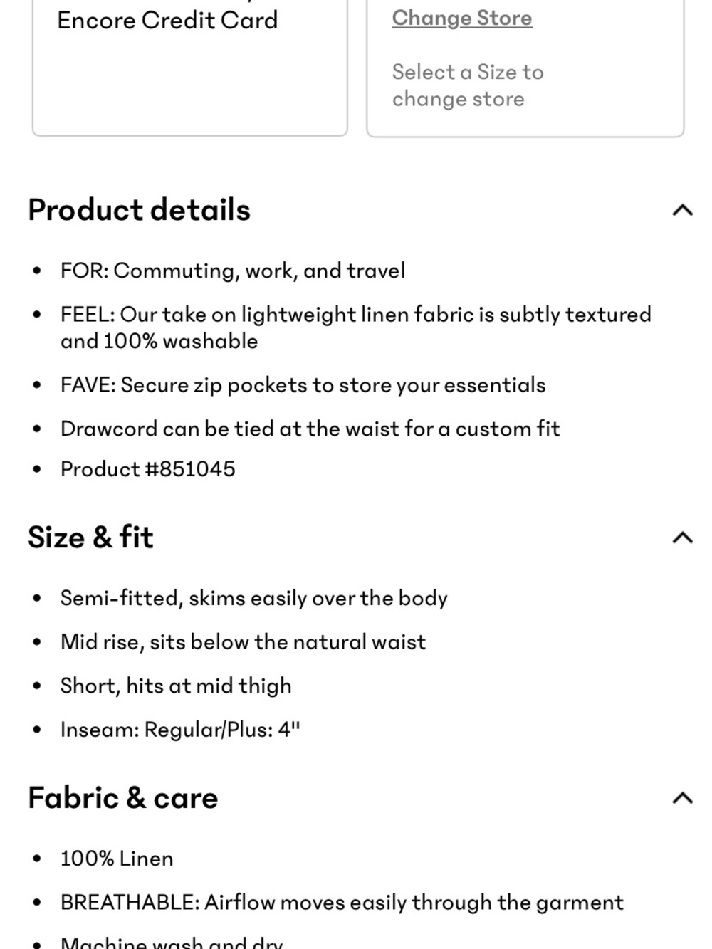 Athleta Retreat Linen 4” Mid-rise Short in Woodland - Picture 6 of 6